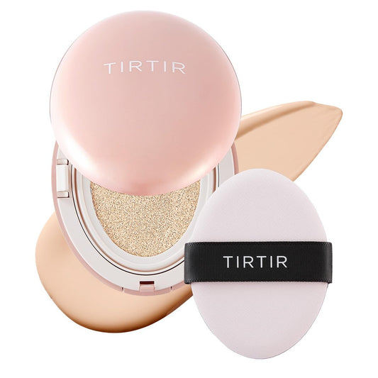 TIRTIR Mask Fit All Cover Pink Cushion Foundation – Hohe Deckkraft, Samtiges Finish, Leichte Textur, #13N Fair Ivory (0,63 Fl Oz)