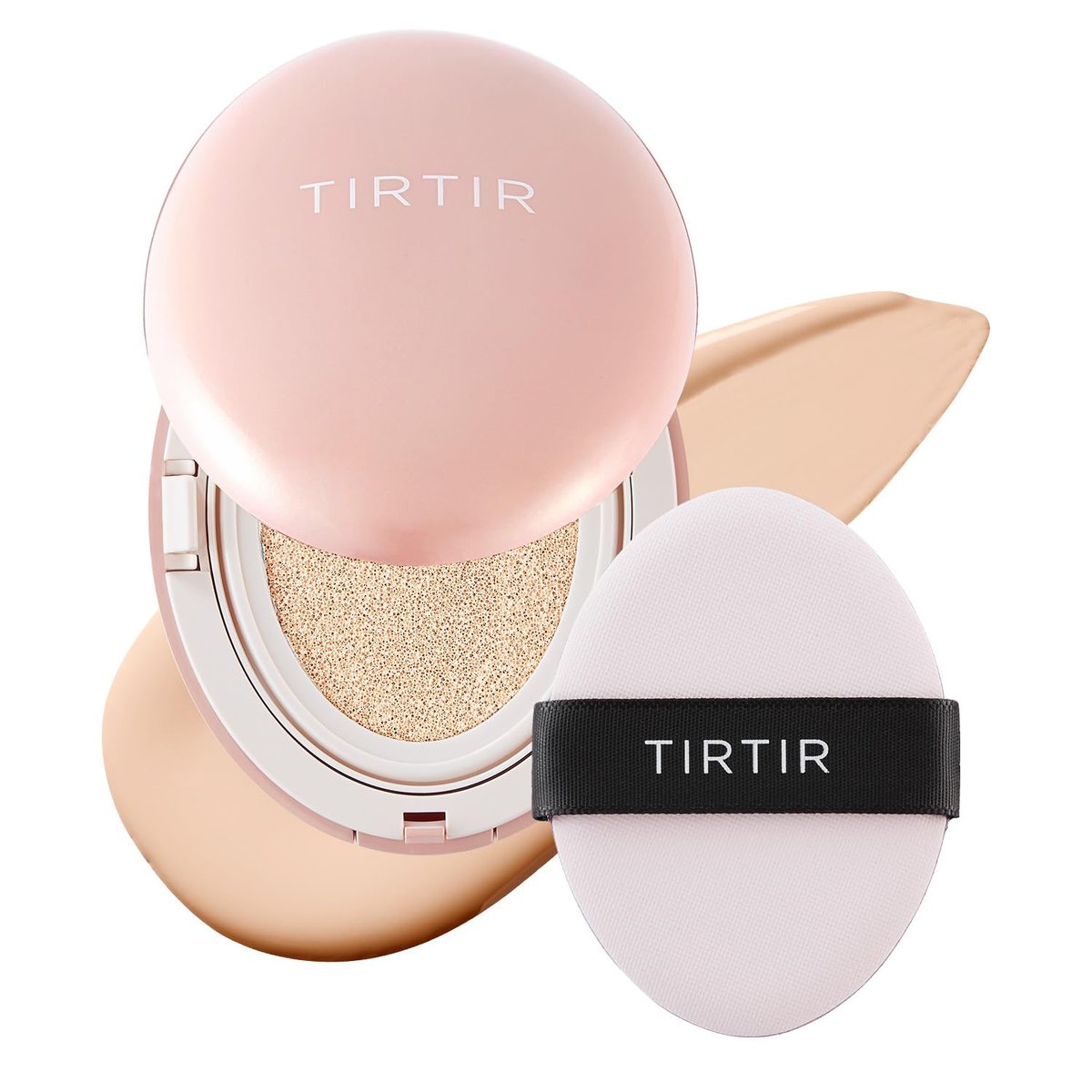 TIRTIR Mask Fit All Cover Pink Cushion Foundation – Hohe Deckkraft, Samtiges Finish, Leichte Textur, #13N Fair Ivory (0,63 Fl Oz)