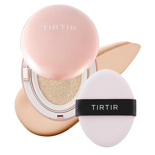 TIRTIR Mask Fit All Cover Pink Cushion Foundation – Hohe Deckkraft, samtig-mattes Finish, leichte Textur, 15C Fair Porcelain (0,63 Fl Oz)