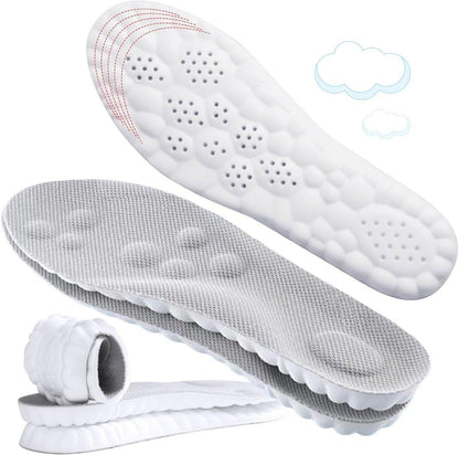 4D Cloud-Like Komfort Einlegesohlen für Damen - Weiche Memory-Schaum-Dämpfung - Zuschneidbare Stepper-Einlagen mit Fußgewölbestütze gegen Fußschmerzen und Ermüdung (US W 6.5-9)