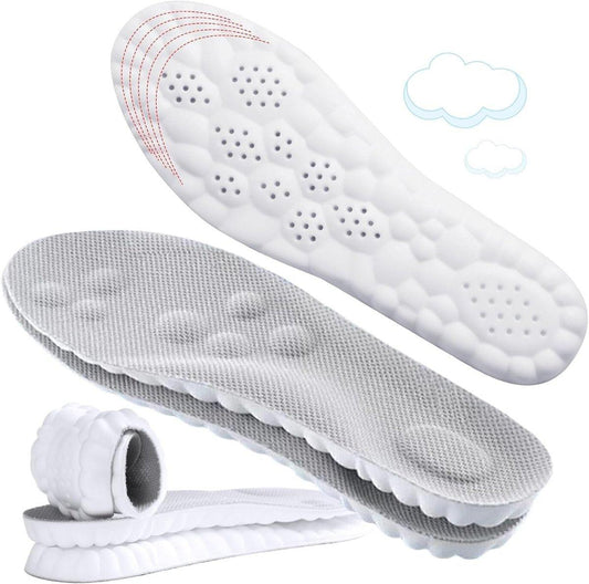 4D Cloud-Like Komfort Einlegesohlen für Damen - Weiche Memory-Schaum-Dämpfung - Zuschneidbare Stepper-Einlagen mit Fußgewölbestütze gegen Fußschmerzen und Ermüdung (US W 6.5-9)