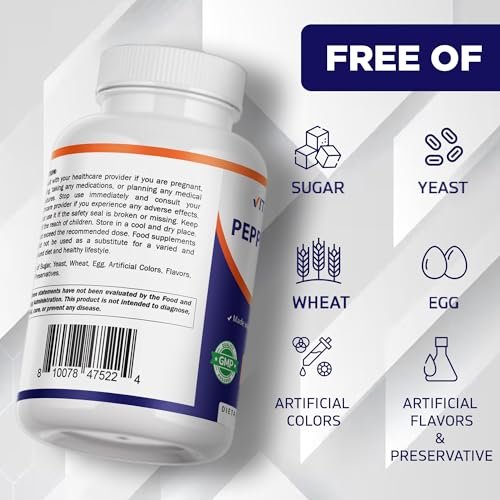 Vitamatic Pfefferminzöl-Gel mit Ingwer- und Fenchelölen, 550 mg pro Portion, 180 Weichkapseln