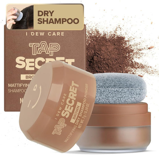 I DEW CARE Biotin Clarifying Dry Shampoo - Tap Secret Brown | Stärkend & volumenverleihend, Puder, nachfüllbar, Reisegröße, ohne Treibgas, für Brünetten, Koreanischer Ginseng, 0,26 oz