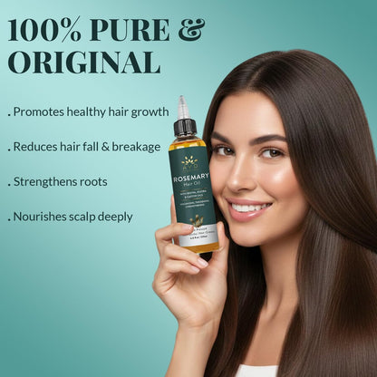 AVD ORGANICS Rosmarinöl für Haarwachstum & Kopfhaut | Angereichert mit Biotin | Haarstärkend, nährend & volumenverleihend | Mit Jojoba- & Rizinusöl | NON-GMO 120ml