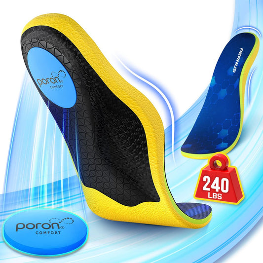 240+ lbs Plantarfasziitis-Einlegesohlen für Herren, Komfort-PORON-Schuh-Einlagen für Damen, schwere hohe Fußgewölbestütze zur Schmerzlinderung und Stoßdämpfung, Arbeitsschuhe orthopädische Einlagen bei Plattfüßen und Pronation