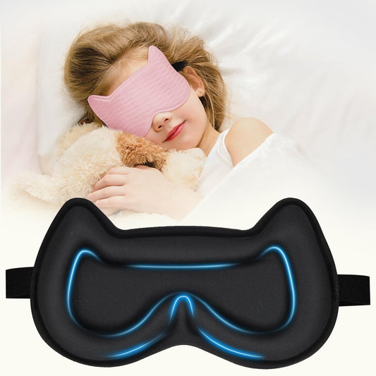 3D-Kontur-Schlafmaske für Kinder: Gedächtnisschaum-Augenmaske mit verstellbarem Band, druckfreies Schlaf-Design für Jungen, Mädchen, Teenager (Pink)