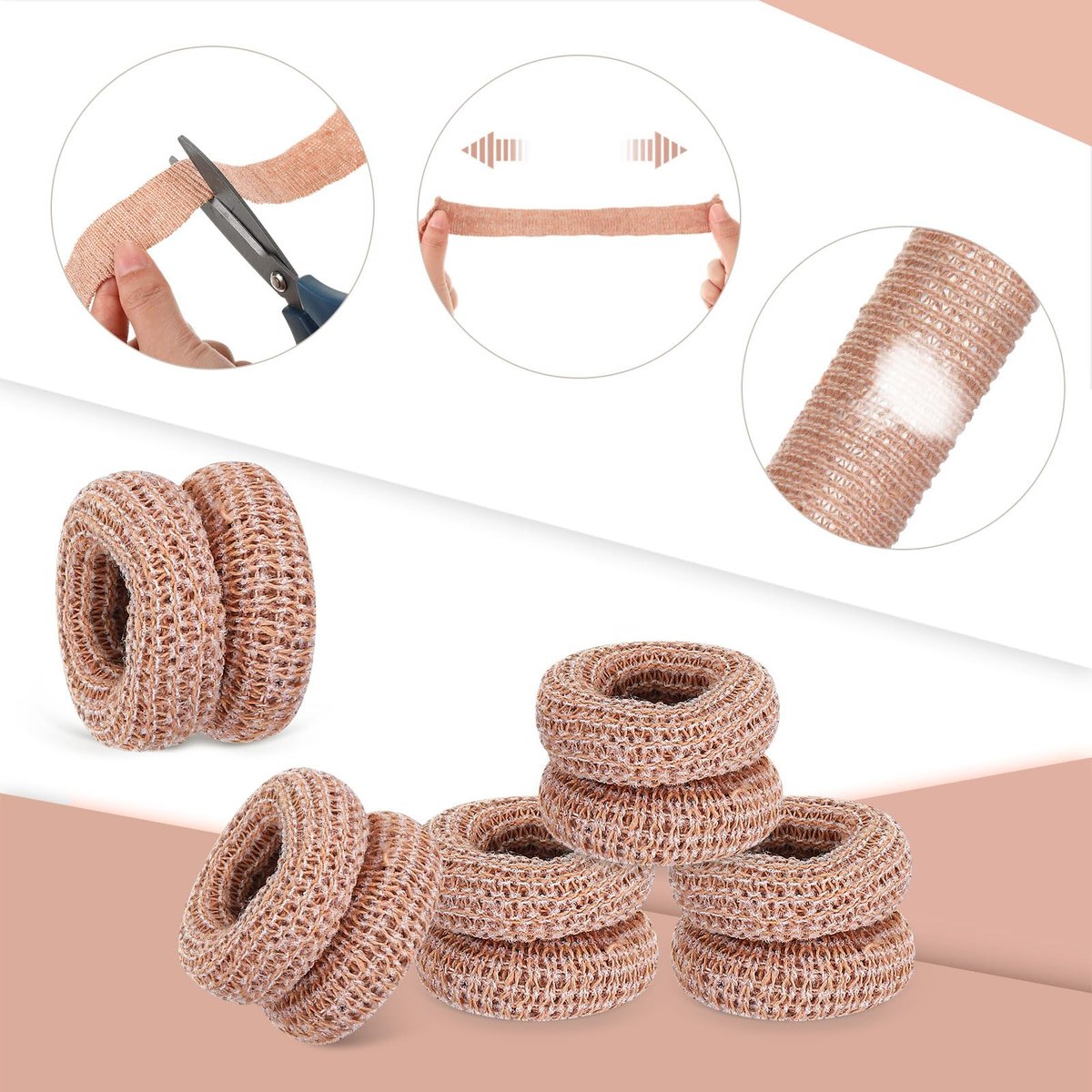 Nuanchu 40 Stück Fingerverband Fingerkuppenschutz Atmungsaktive Fingerbandage für Wundversorgung Baumwoll-Fingerspitzenabdeckungen Einweg-Fingerlinge für Daumenverstauchungen Gartenarbeit Fitness (Hautfarbe, 32 cm)