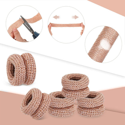 Nuanchu 40 Stück Fingerverband Fingerkuppenschutz Atmungsaktive Fingerbandage für Wundversorgung Baumwoll-Fingerspitzenabdeckungen Einweg-Fingerlinge für Daumenverstauchungen Gartenarbeit Fitness (Hautfarbe, 32 cm)