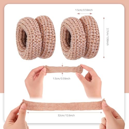 Nuanchu 40 Stück Fingerverband Fingerkuppenschutz Atmungsaktive Fingerbandage für Wundversorgung Baumwoll-Fingerspitzenabdeckungen Einweg-Fingerlinge für Daumenverstauchungen Gartenarbeit Fitness (Hautfarbe, 32 cm)