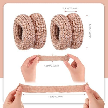 Nuanchu 40 Stück Fingerverband Fingerkuppenschutz Atmungsaktive Fingerbandage für Wundversorgung Baumwoll-Fingerspitzenabdeckungen Einweg-Fingerlinge für Daumenverstauchungen Gartenarbeit Fitness (Hautfarbe, 32 cm)