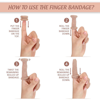 Nuanchu 40 Stück Fingerverband Fingerkuppenschutz Atmungsaktive Fingerbandage für Wundversorgung Baumwoll-Fingerspitzenabdeckungen Einweg-Fingerlinge für Daumenverstauchungen Gartenarbeit Fitness (Hautfarbe, 32 cm)