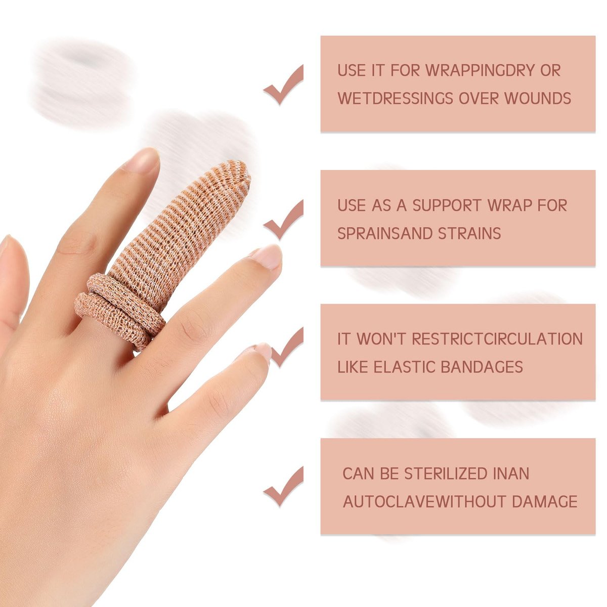 Nuanchu 40 Stück Fingerverband Fingerkuppenschutz Atmungsaktive Fingerbandage für Wundversorgung Baumwoll-Fingerspitzenabdeckungen Einweg-Fingerlinge für Daumenverstauchungen Gartenarbeit Fitness (Hautfarbe, 32 cm)