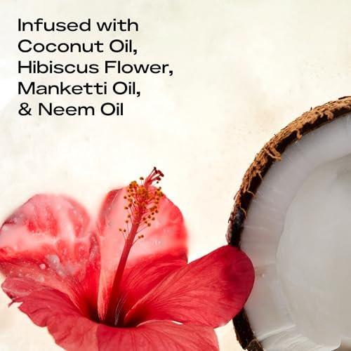 SheaMoisture Coconut & Hibiscus Curl & Shine Shampoo & Conditioner, Familienpackungen + Glanzöl für lockige Haare, glänzendes Haar, Frizz-Kontrolle