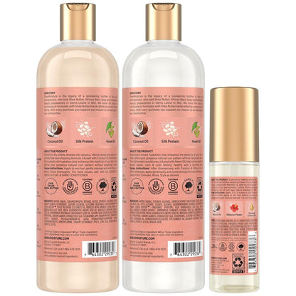 SheaMoisture Coconut & Hibiscus Curl & Shine Shampoo & Conditioner, Familienpackungen + Glanzöl für lockige Haare, glänzendes Haar, Frizz-Kontrolle