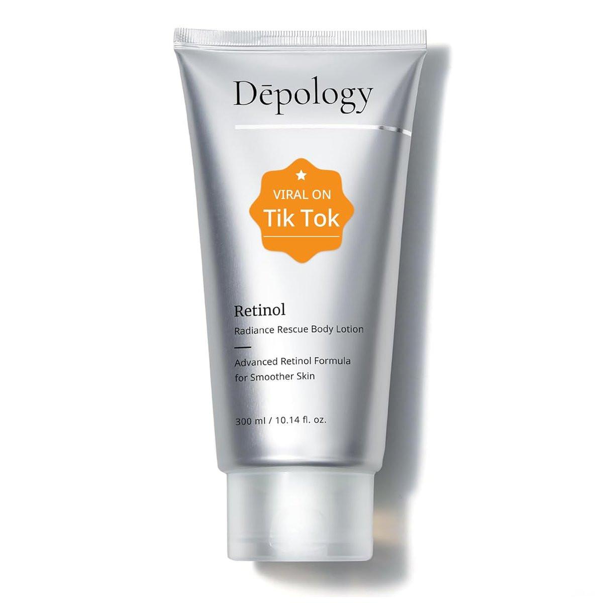 Ultra-Size Festigende Retinol Körperlotion für Crepe-Haut & Keratosis Pilaris mit 0,05% Retinol, AHA, Kollagen, Körpercreme, Anti-Aging Feuchtigkeitscreme 300 ml