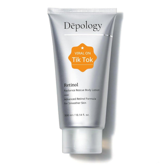 Ultra-Size Festigende Retinol Körperlotion für Crepe-Haut & Keratosis Pilaris mit 0,05% Retinol, AHA, Kollagen, Körpercreme, Anti-Aging Feuchtigkeitscreme 300 ml