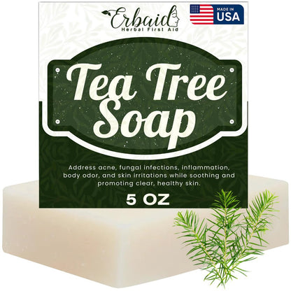 Tea Tree Seife – Natürlicher Teebaumöl-Reinigungsbarren für Gesicht & Körper – Pflegeseife gegen Akne, Hautreizungen und Pickel – Tiefenreinigend, feuchtigkeitsspendend für ruhige, frische Haut