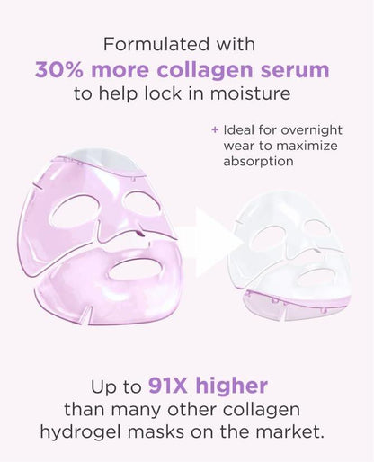 AROCELL Super Collagen Mask 8er-Pack – 5.000.000 ppb Hydrogel-Gesichtsmasken mit niedermolekularem Kollagen für Elastizität, Feuchtigkeit und Anti-Aging – Kühlenede koreanische Hautpflege, 43 g x 8 Stück