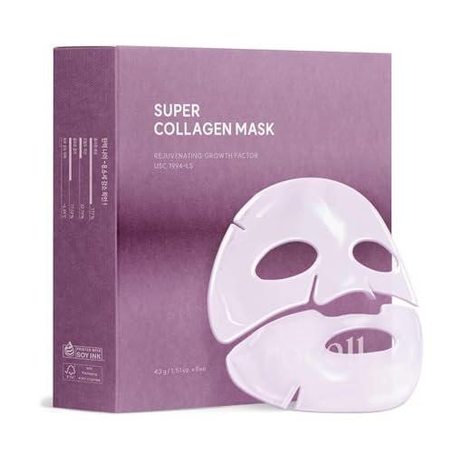 AROCELL Super Collagen Mask 8er-Pack – 5.000.000 ppb Hydrogel-Gesichtsmasken mit niedermolekularem Kollagen für Elastizität, Feuchtigkeit und Anti-Aging – Kühlenede koreanische Hautpflege, 43 g x 8 Stück
