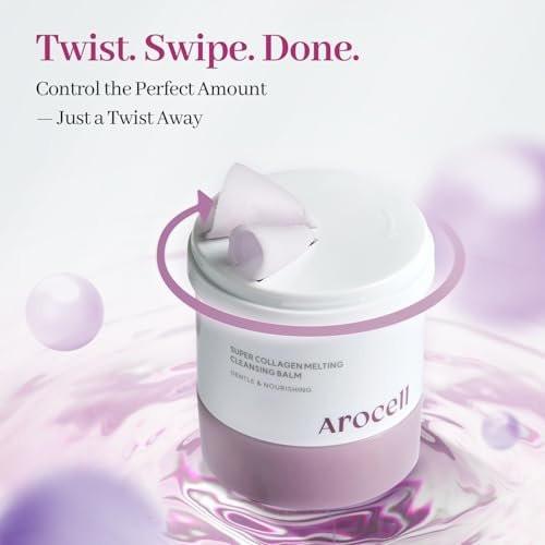 AROCELL Super Collagen Melting Balm 3,53 oz – Korean Make-up Entferner Balsam für Mitesser Pflege, Tiefenreinigung der Poren mit Peptiden, Feuchtigkeitsspendende Tägliche Gesichtsreinigung