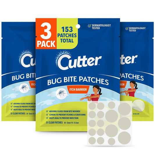 Cutter Bug Bite Patches – Juckreizlindernde Hydrokolloidpflaster für Kinder & Erwachsene, 153 Stück (3er-Pack)