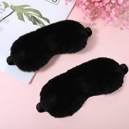 2er-Pack Schwarze Plüsch Schlafmaske – Weiche Samt-Augenmaske für Damen und Herren