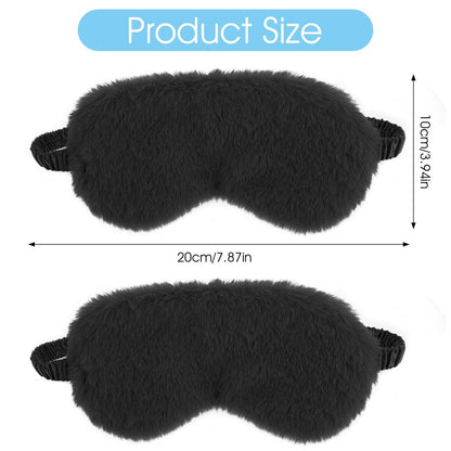 2er-Pack Schwarze Plüsch Schlafmaske – Weiche Samt-Augenmaske für Damen und Herren
