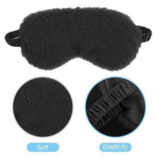 2er-Pack Schwarze Plüsch Schlafmaske – Weiche Samt-Augenmaske für Damen und Herren