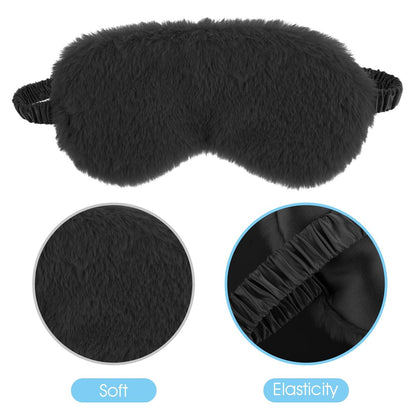 2er-Pack Schwarze Plüsch Schlafmaske – Weiche Samt-Augenmaske für Damen und Herren