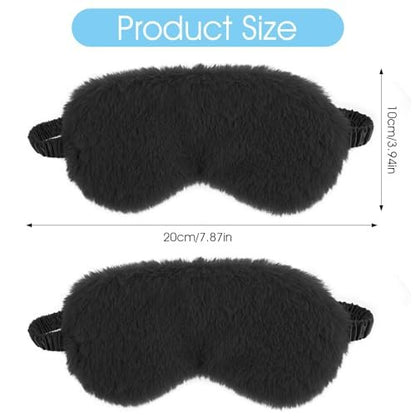 2er-Pack Schwarze Plüsch Schlafmaske – Weiche Samt-Augenmaske für Damen und Herren