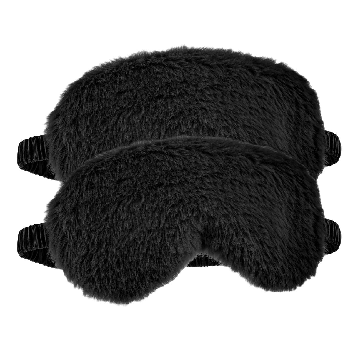 2er-Pack Schwarze Plüsch Schlafmaske – Weiche Samt-Augenmaske für Damen und Herren