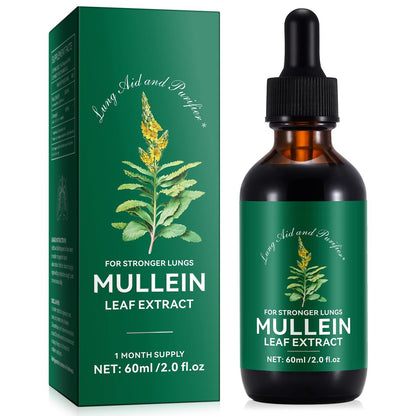 Mullein-Tropfen für die Lunge 2 Fl Oz – Mulleinblattextrakt mit Chlorophyll – Natürliches pflanzliches Nahrungsergänzungsmittel zur Lungenreinigung, Atemwegsunterstützung, Stärkung des Immunsystems, Verdauungswohlbefinden