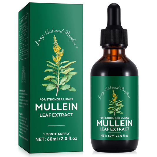 Mullein-Tropfen für die Lunge 2 Fl Oz – Mulleinblattextrakt mit Chlorophyll – Natürliches pflanzliches Nahrungsergänzungsmittel zur Lungenreinigung, Atemwegsunterstützung, Stärkung des Immunsystems, Verdauungswohlbefinden