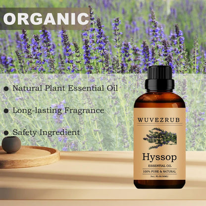 Wuvezrub Hyssop Ätherisches Öl, 30 ml – Reines und natürliches Öl für Aromatherapie-Diffuser