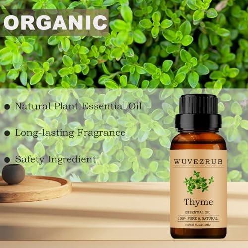 Thymian Ätherisches Öl 10 ml – 100 % rein und natürlich für Aromatherapie-Diffuser – 0,33 Fl Oz