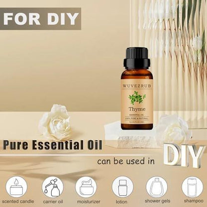 Thymian Ätherisches Öl 10 ml – 100 % rein und natürlich für Aromatherapie-Diffuser – 0,33 Fl Oz