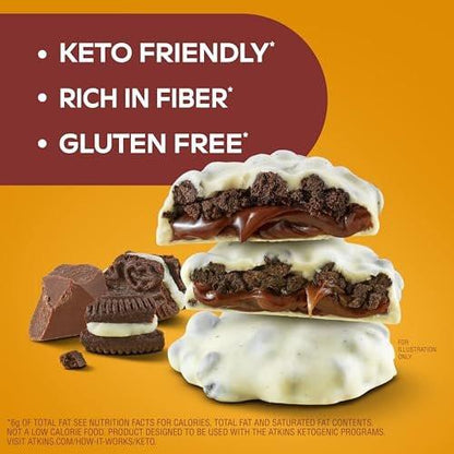 Atkins Keto Cookies & Crème Clusters – glutenfrei, ballaststoffreich, kohlenhydratarm, keto-freundlich, 8 Stück