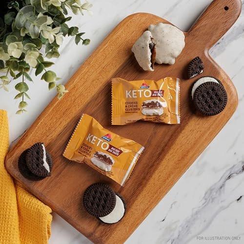 Atkins Keto Cookies & Crème Clusters – glutenfrei, ballaststoffreich, kohlenhydratarm, keto-freundlich, 8 Stück