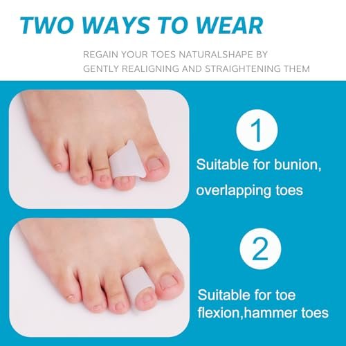 Nolimvita Hammer Toe Straightener Corrector – Zehenspacer für Ballenzehen, gekrümmte Zehen, Hammerzehen – Zehenkorrektor Zehenschiene für Männer und Frauen, 6er-Pack (Mittel)