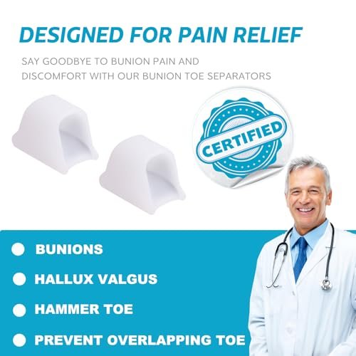 Nolimvita Hammer Toe Straightener Corrector – Zehenspacer für Ballenzehen, gekrümmte Zehen, Hammerzehen – Zehenkorrektor Zehenschiene für Männer und Frauen, 6er-Pack (Mittel)