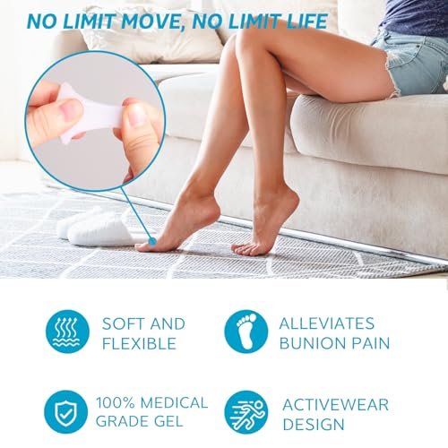 Nolimvita Hammer Toe Straightener Corrector – Zehenspacer für Ballenzehen, gekrümmte Zehen, Hammerzehen – Zehenkorrektor Zehenschiene für Männer und Frauen, 6er-Pack (Mittel)