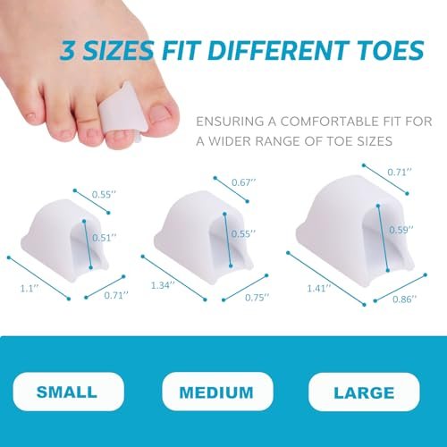 Nolimvita Hammer Toe Straightener Corrector – Zehenspacer für Ballenzehen, gekrümmte Zehen, Hammerzehen – Zehenkorrektor Zehenschiene für Männer und Frauen, 6er-Pack (Mittel)