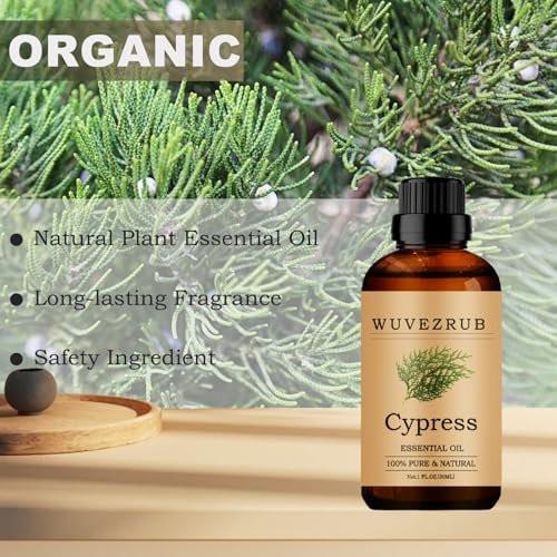 Wuvezrub Zypressenöl 30 ml – Reines und natürliches ätherisches Öl für Aromatherapie-Diffuser