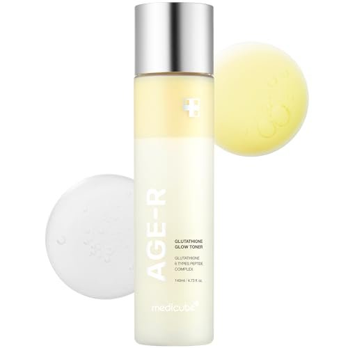 medicube Age-R Glutathione Glow Milky Toner – Doppelschicht-Toner für strahlende Glasglashaut mit Peptiden, 140 ml