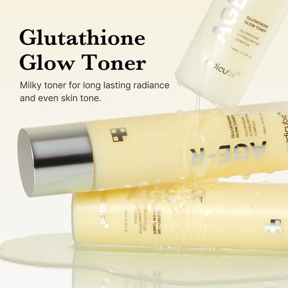 medicube Age-R Glutathione Glow Milky Toner – Doppelschicht-Toner für strahlende Glasglashaut mit Peptiden, 140 ml