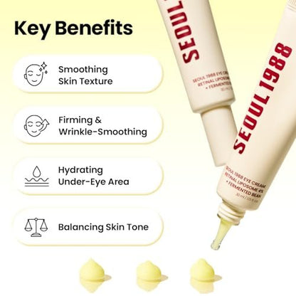 K-SECRET SEOUL 1988 Retinal Augencreme – Mit fortschrittlichem Retinal Liposom 4% und fermentierten Bohnen gegen dunkle Augenringe und feine Linien | Koreanische Hautpflege, 30ml / 1,01 fl oz