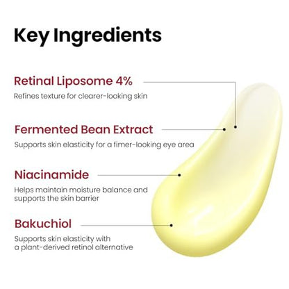K-SECRET SEOUL 1988 Retinal Augencreme – Mit fortschrittlichem Retinal Liposom 4% und fermentierten Bohnen gegen dunkle Augenringe und feine Linien | Koreanische Hautpflege, 30ml / 1,01 fl oz