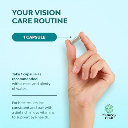 Natures Craft Augendruck-Unterstützung mit Heidelbeerextrakt - Veganes Augen Gesundheitsergänzungsmittel für Erwachsene zur Entlastung des Augendrucks mit Safran, Ginkgo, Niacin und mehr Vitaminen - 30 Kapseln