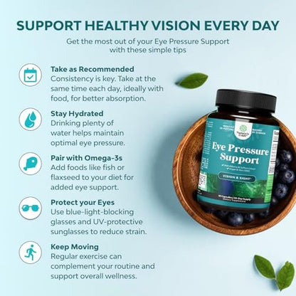 Natures Craft Augendruck-Unterstützung mit Heidelbeerextrakt - Veganes Augen Gesundheitsergänzungsmittel für Erwachsene zur Entlastung des Augendrucks mit Safran, Ginkgo, Niacin und mehr Vitaminen - 30 Kapseln