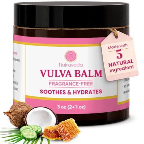 Natruveda Duftfreier Vulva-Balsam Feuchtigkeitscreme für Frauen – Intime Hydratation & Unterstützung bei Menopausentrockenheit – Natürlicher femininer Balsam gegen Vulvar-Reizungen & Juckreiz – Hormonfrei – 85 g